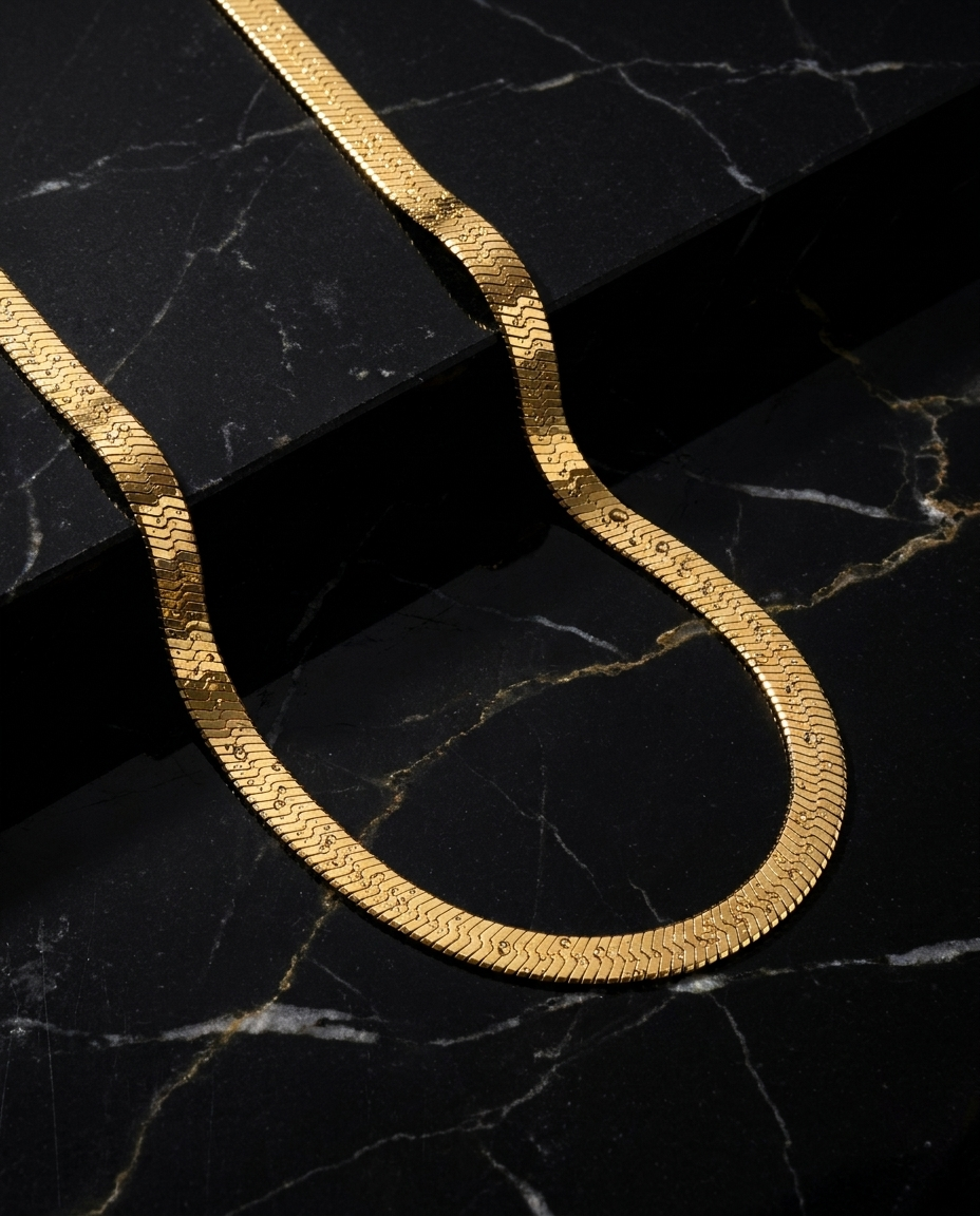 Collier chunky doré waterproof Maréa, acier inoxydable véritable
