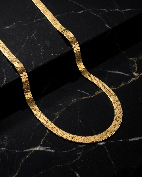 Collier chunky doré waterproof Maréa, acier inoxydable véritable